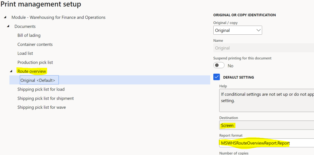 configure print management in the user interface