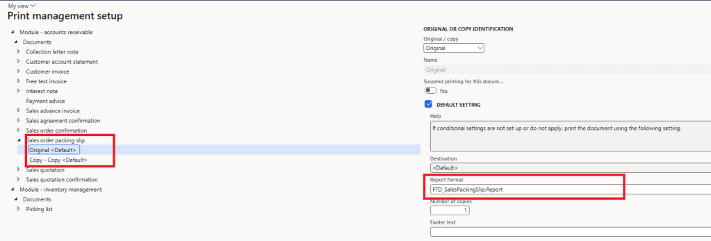 update print management settings