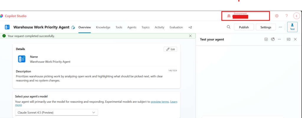 Create the Agent in Copilot Studio